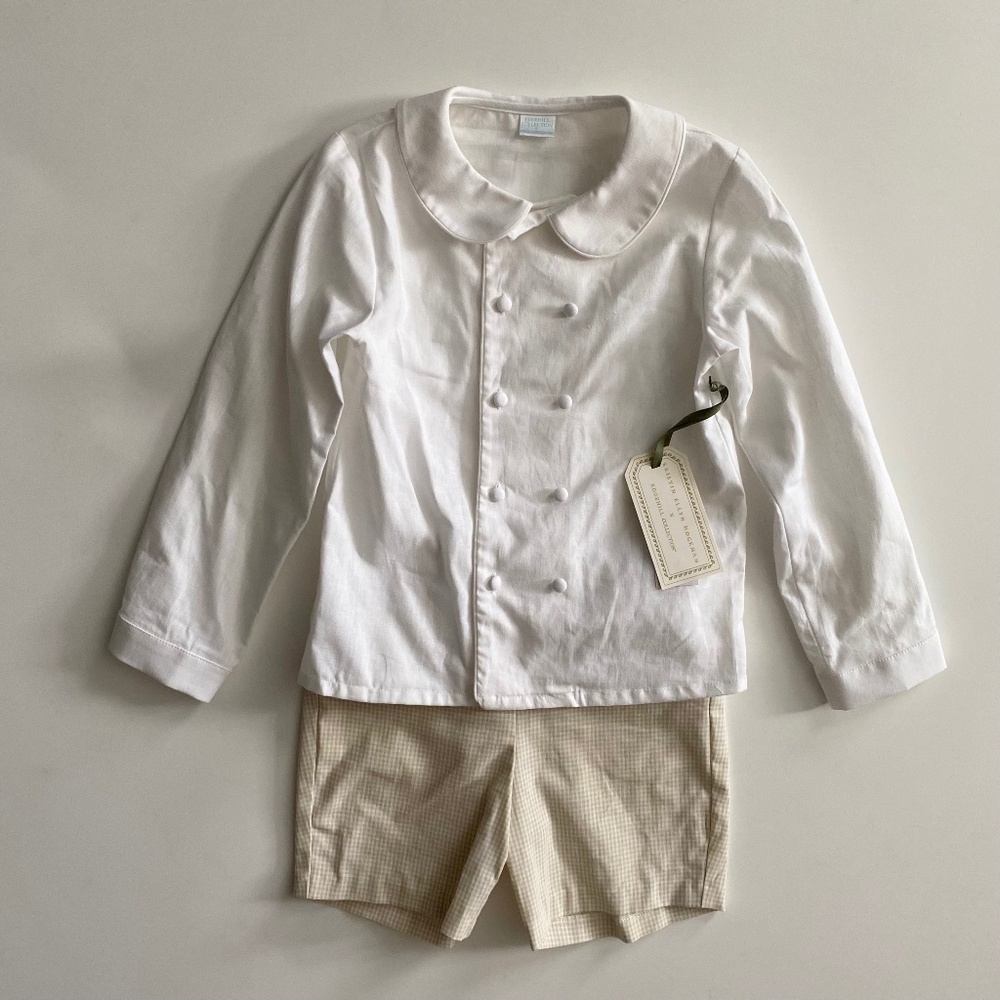 Edgehill Collection x Kristin Ellen Hockman Boys Gustav Linen Shorts Set Nwt